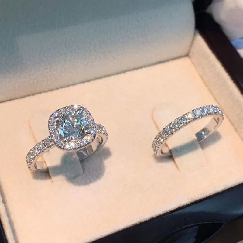 Crystal Commitment Ring Set Everyday